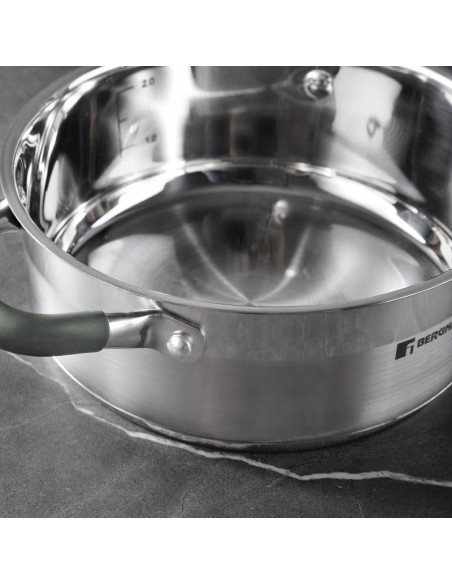 Bergner Midnight RVS Kookpan met  Deksel - Inductie - 20cm - 2.3L
