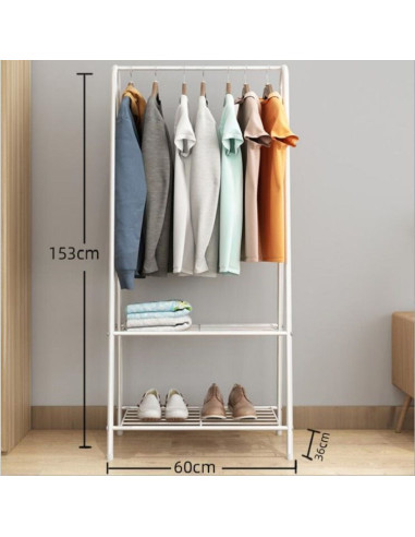 Ceruzo Kledingrek met Schoenenrek - metaal -...