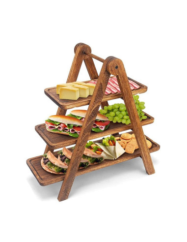 Ceruzo Etagere Plataan Hout - 3 Lagen - Hoogte...