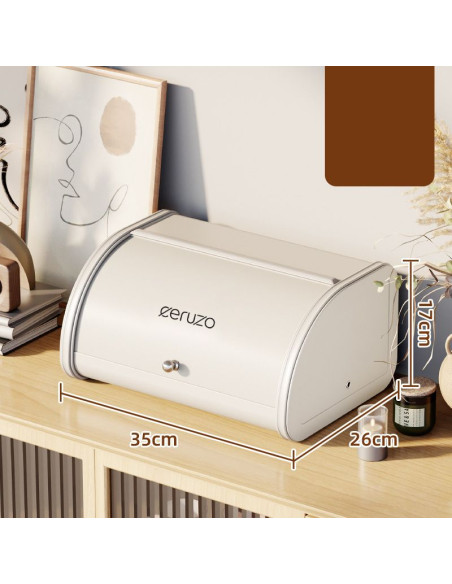 Ceruzo Broodtrommel - met Schuifdeksel - 35cm - soft beige