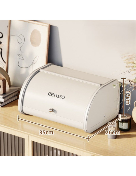 Ceruzo Broodtrommel - met Schuifdeksel - 35cm - soft beige