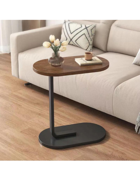 Ceruzo Bijzettafel - Bruin - Banktafel - Metaal met Hout - 45x28x60 cm