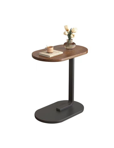 Ceruzo Bijzettafel - Bruin - Banktafel - Metaal met Hout - 45x28x60 cm