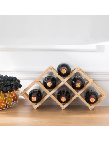 Ceruzo Houten Wijnrek - voor 6 Wijnflessen -...