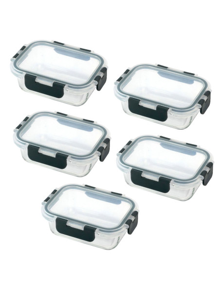 Ceruzo Meal Prep Bakjes - 5 stuks Vershoudbakjes - Glas