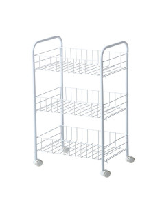 Ceruzo Keukentrolley - 3 Draadmanden - op Wieltjes - Wit
