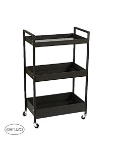 Ceruzo Keukentrolley - 3 Lagen - Metaal - Zwart