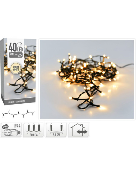 LED-verlichting - 40 LED - 3 meter - warm wit