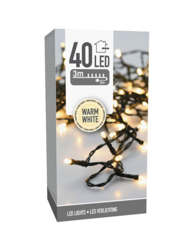 LED-verlichting - 40 LED - 3 meter - warm wit