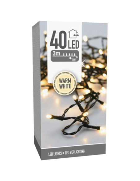 LED-verlichting - 40 LED - 3 meter - warm wit