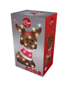 Kerstfiguur Acryl - Hond met LED - 35cm 2