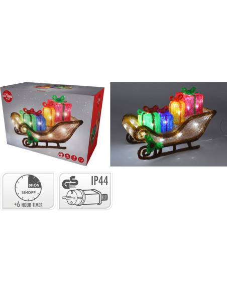 Kerstfiguur Acryl - Arreslee met led - 40 cm