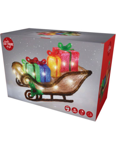 Kerstfiguur Acryl - Arreslee met led - 40 cm