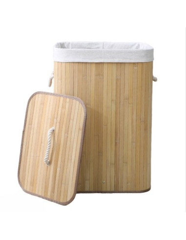 Ceruzo Bamboe Wasmand met Deksel - 72L - Naturel