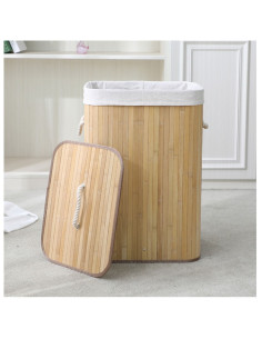 Ceruzo Bamboe Wasmand met Deksel - 72L - Naturel 2