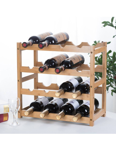 Ceruzo Wijnrek - Bamboe Naturel - voor 16...