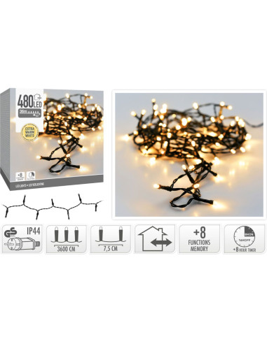 Kerstverlichting 480 led- 36m - extra warm wit...