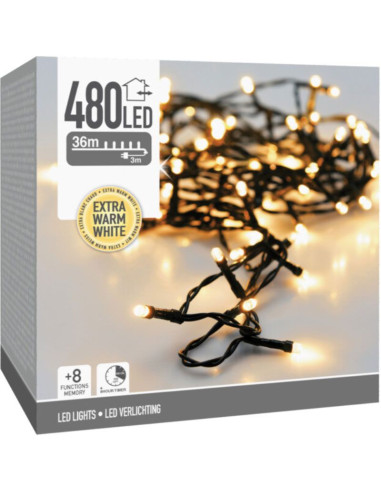 Kerstverlichting 480 led- 36m - extra warm wit...