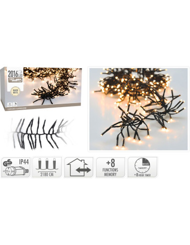 Clusterverlichting - 2016 LED - 14.6m - Timer -...