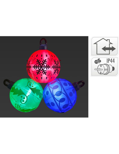 Verlichte Kerstballen XL - 183x70x156 cm - 3 Stuks