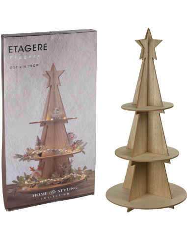 Kerst Etagere Hout - 79 cm