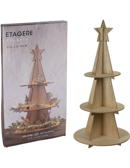Kerst Etagere Hout - 79 cm