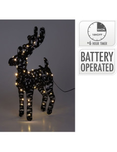 Verlicht Rendier - Zwart - 37 cm - 30 microled