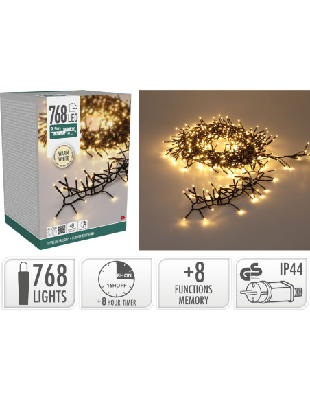 Treecluster Kerstboomverlichting - 768led - warm wit