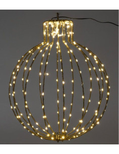 Verlichte Kerstbal - 45cm - Zwart Frame