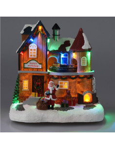 Kersthuis Santa Village - Verlichting en Beweging