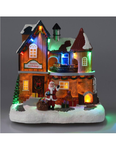 Kersthuis Santa Village - Verlichting en Beweging