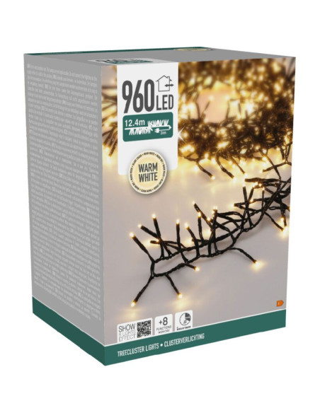 Treecluster Kerstboomverlichting - 960led - warm wit