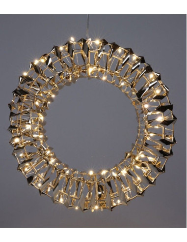 Verlichte Krans - Goud - 30 cm - 50 led