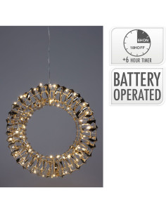 Verlichte Krans - Goud - 30 cm - 50 led 2