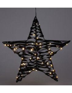 Verlichte Kerstster Zwart 40 cm 60 led