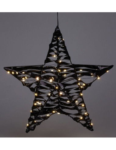 Verlichte Kerstster - Zwart - 40 cm - 60 led