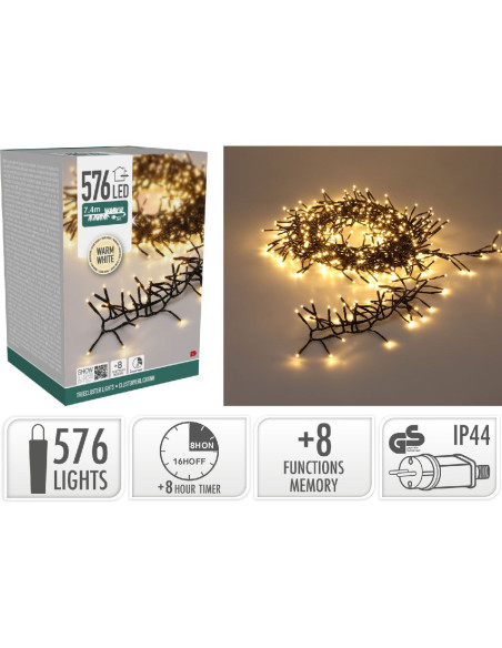 Treecluster Kerstboomverlichting - 576led - warm wit