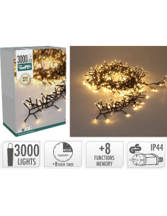 Treecluster Kerstboomverlichting 3000led warm wit