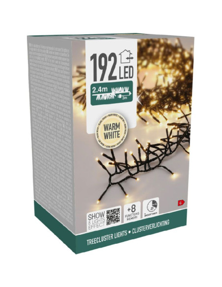 Treecluster Kerstboomverlichting - 192led - warm wit