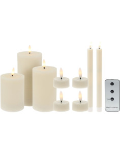 Led Kaarsenset met Afstandsbediening - 9-delig
