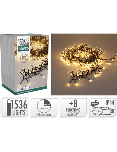 Treecluster Kerstboomverlichting - 1536led -...