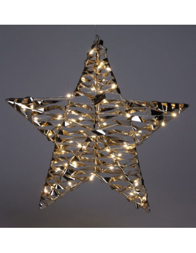 Verlichte Kerstster - Goud - 40 cm - 60 led