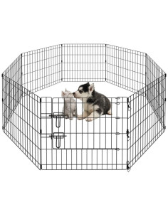 Ceruzo Puppyren Opvouwbaar met Deur 8 Panelen 60x60 cm 480 cm omtrek