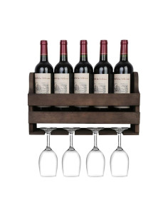 Ceruzo Houten Wijnrek - Wandbevestiging