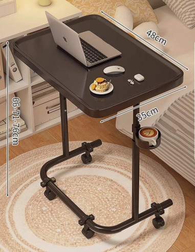 Ceruzo Bijzettafel op Wieltjes - 48 x 35 cm -...