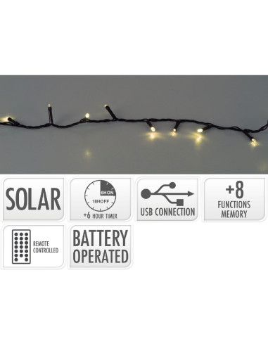 Solar Led Verlichting - 10.5 meter - 240 led -...