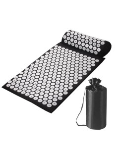 Ceruzo Acupressuur Mat met Kussen - Spijkermat - Zwart/Wit