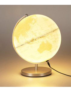 Wereldbol met Licht - USB - 31cm - Wit