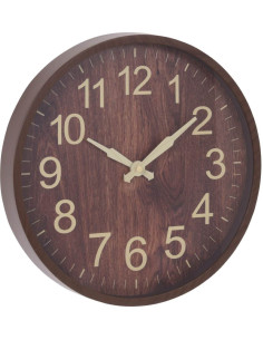 Wandklok - Donkerbruin - Houtlook - 30cm