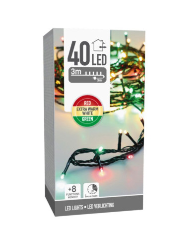 Kerstverlichting 40 led- 3m - three tone...
